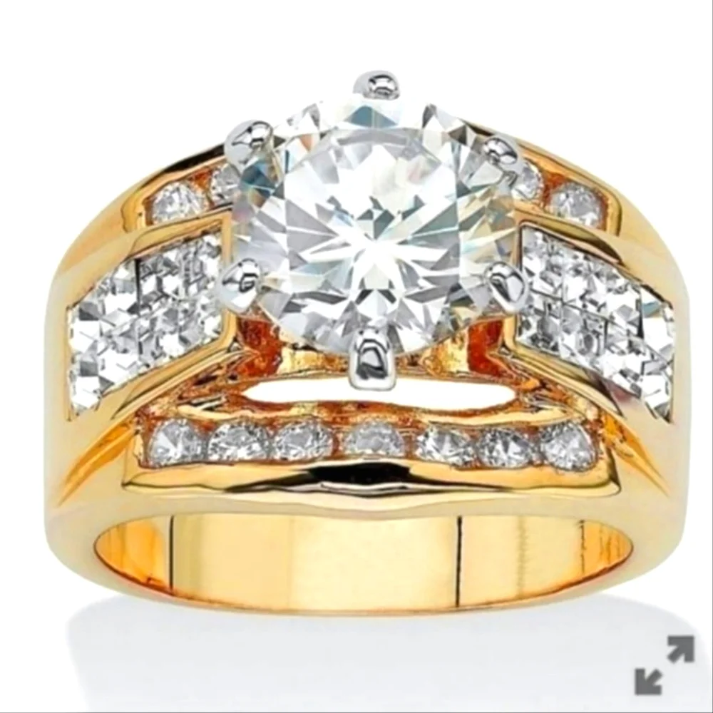 ❤️ 14k GOLD PLATED CZ RING SIZE 8 - Picture 7 of 12